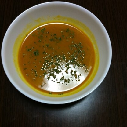 かぼちゃの煮物をたくさん作ったので、スープに出来て良かったです。
美味しかったです (o^^o)